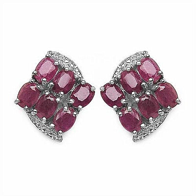 3.00CTW Genuine Ruby .925 Sterling Silver Earrings