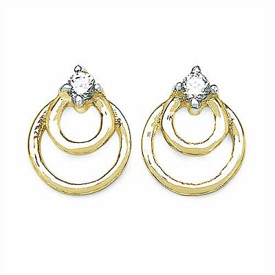 0.12CTW White Cubic Zircon .925 Sterling Silver Gold Plating Earrings