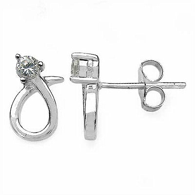 0.28CTW White Cubic Zircon .925 Sterling Silver Earrings