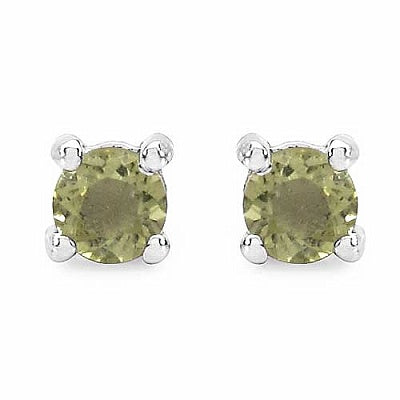 0.32CTW Genuine Lemon Topaz .925 Sterling Silver Round Shape Earrings