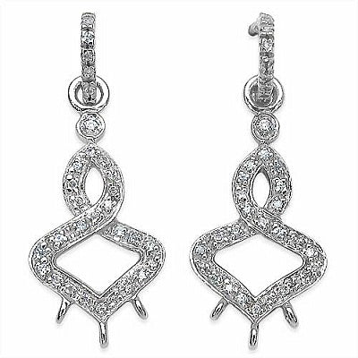0.37CTW White Cubic Zircon .925 Sterling Silver Earrings