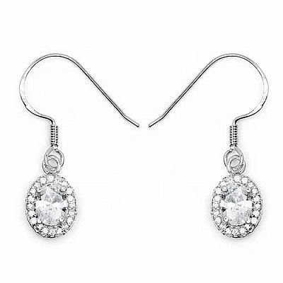 BridalMe 2.40CTW White Cubic Zirconia .925 Sterling Silver Dangle Earrings