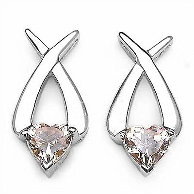 2.50CTW Champagne Cubic Zircon .925 Sterling Silver Earrings