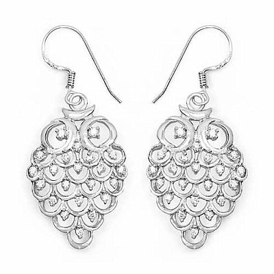 BridalMe 1.36CTW White Cubic Zirconia .925 Sterling Silver Dangle Earrings