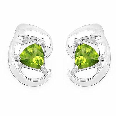 2.00CTW Genuine Peridot .925 Sterling Silver Earrings