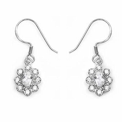 BridalMe 2.40CTW White Cubic Zirconia .925 Sterling Silver Dangle Earrings