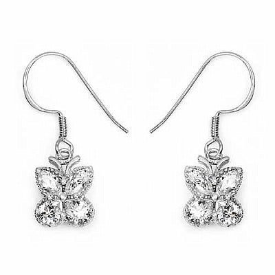 BridalMe 2.80CTW White Cubic Zirconia .925 Sterling Silver Dangle Earrings