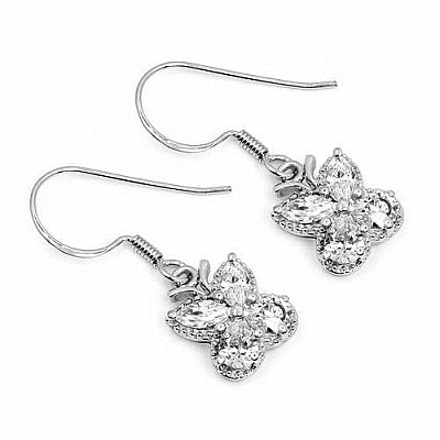 BridalMe 2.80CTW White Cubic Zirconia .925 Sterling Silver Dangle Earrings