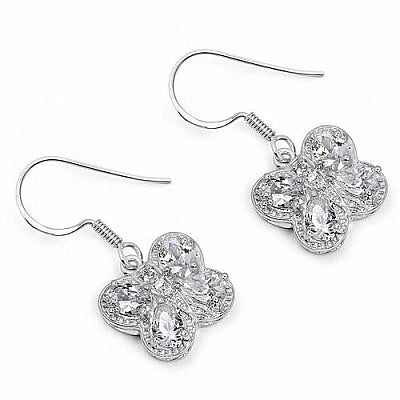 BridalMe 5.48CTW White Cubic Zirconia .925 Sterling Silver Dangle Earrings