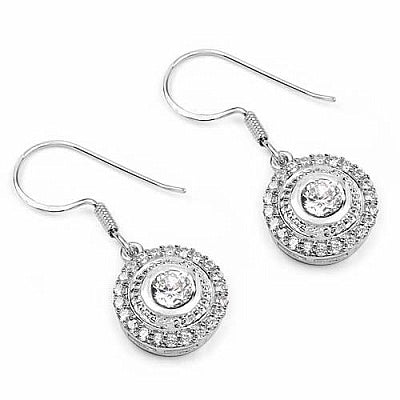 BridalMe 2.62CTW White Cubic Zirconia .925 Sterling Silver Dangle Earrings