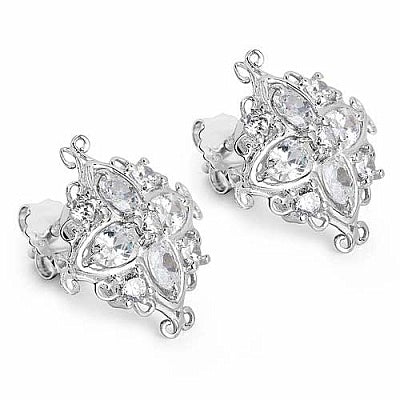 BridalMe 3.40CTW White Cubic Zirconia .925 Sterling Silver Earrings