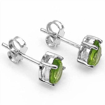 1.50CTW Genuine Peridot Pears Shaped .925 Sterling Silver Studs