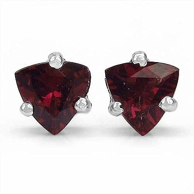 1.10CTW Genuine Rhodolite .925 Sterling Silver Stud Earrings