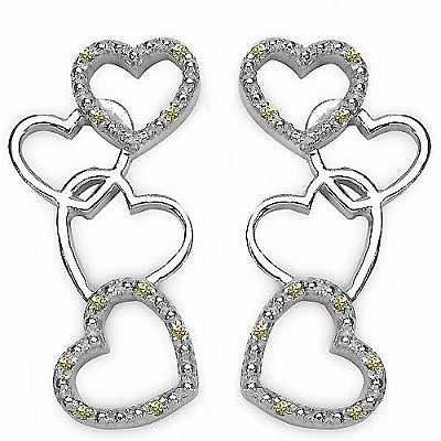 0.40CTW Yellow Cubic Zircon .925 Sterling Silver Earrings