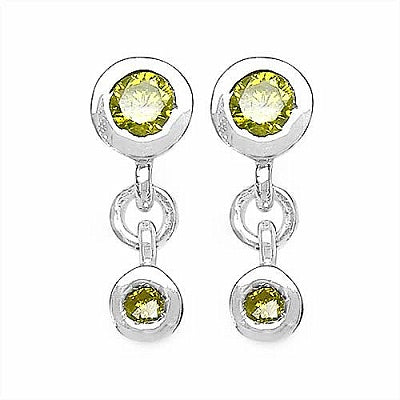 0.52CTW Genuine Yellow Diamond .925 Sterling Silver Earrings