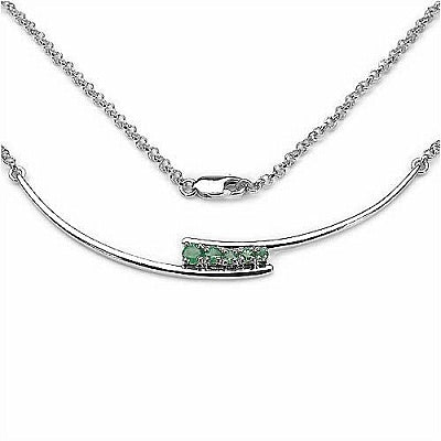 0.44CTW .925 Sterling Silver Emerald Necklace