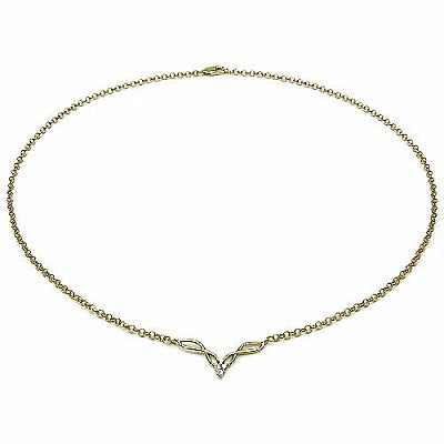 0.15CTW White Cubic Zircon .925 Sterling Silver Gold Plating Necklace