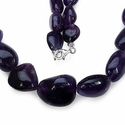 450.00CTW Genuine Amethyst 18.25 Inches Long Beaded Necklace