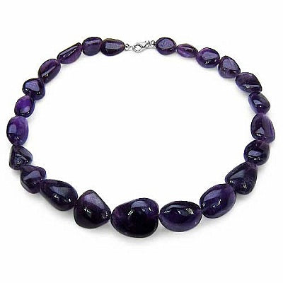 450.00CTW Genuine Amethyst 18.25 Inches Long Beaded Necklace