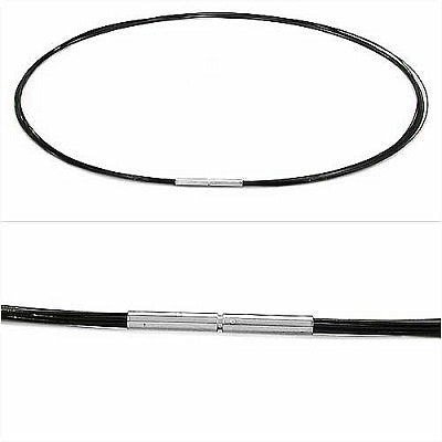 42.00 CM Inches Black Steel Wire Stainless Steel Lock Necklace
