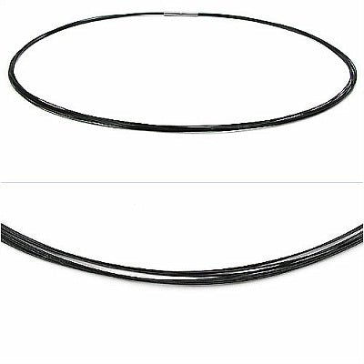 42.00 CM Inches Black Steel Wire Stainless Steel Lock Necklace