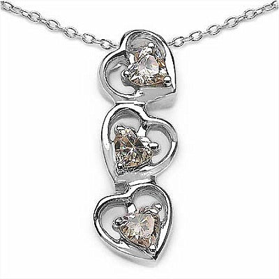 2.40CTW Genuine Champagne Cubic Zircon .925 Sterling Silver Pendant