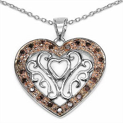 0.21CTW Genuine Red Cubic Zircon .925 Sterling Silver Pendant