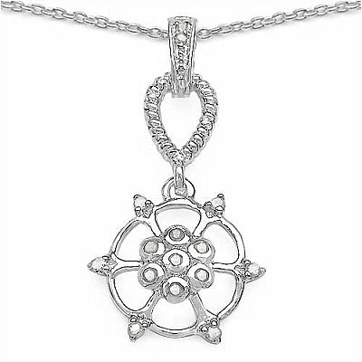 0.15CTW Genuine White Diamond .925 Sterling Silver Pendant
