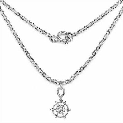 0.15CTW Genuine White Diamond .925 Sterling Silver Pendant