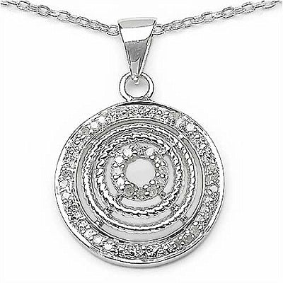 0.17CTW Genuine White Diamond .925 Sterling Silver Pendant