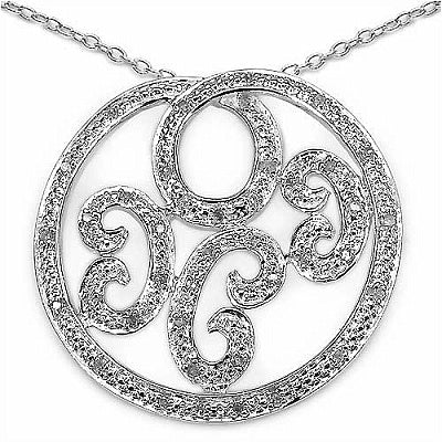 0.23CTW Genuine White Diamond .925 Sterling Silver Pendant