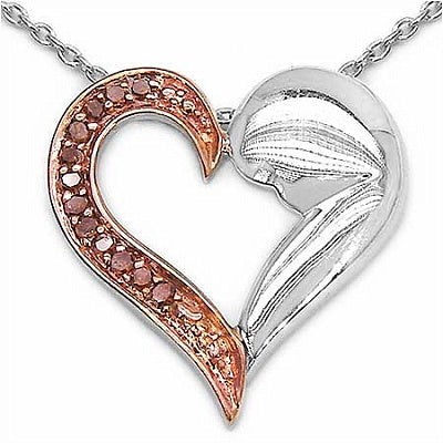 0.12CTW Red Cubic Zircon .925 Sterling Silver Pendant