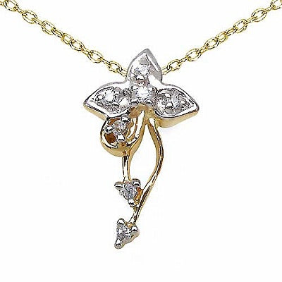 0.24CTW White Cubic Zircon 14K Yellow Gold Plated .925 Sterling Silver Pendant