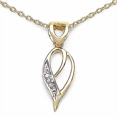 0.03CTW White Cubic Zircon Gold Plated .925 Sterling Silver Pendant