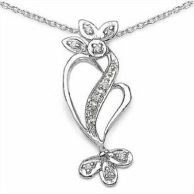 0.20CTW .925 Sterling Silver White Cubic Zirconia Pendant