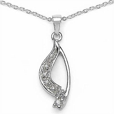 0.20CTW .925 Sterling Silver White Cubic Zirconia Pendant