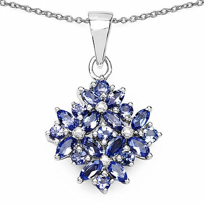 1.38CTW Genuine Tanzanite .925 Sterling Silver Pendant