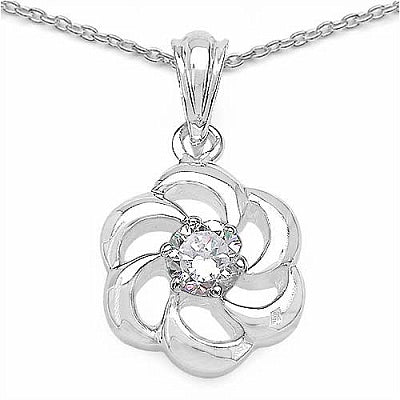 0.60CTW White Cubic Zircon .925 Sterling Silver Pendant