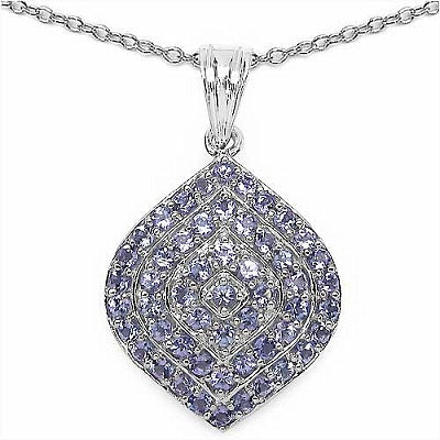 1.59CTW Genuine Tanzanite .925 Sterling Silver Pendant