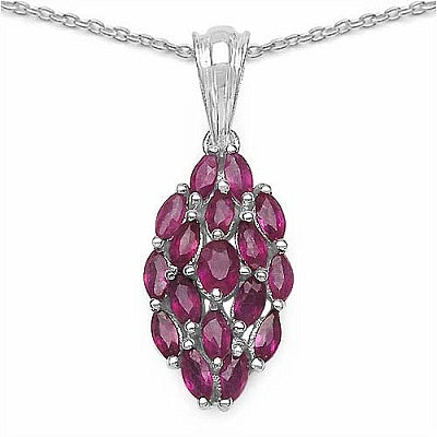 2.17CTW Genuine Ruby .925 Sterling Silver Pendant