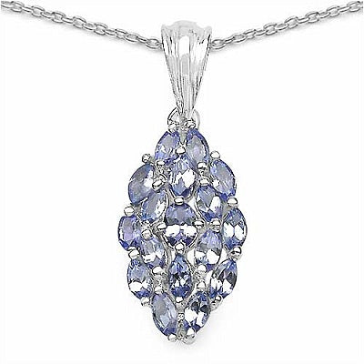 1.29CTW Genuine Tanzanite .925 Sterling Silver Pendant