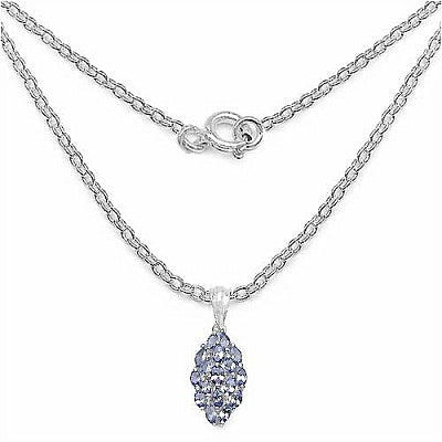 1.29CTW Genuine Tanzanite .925 Sterling Silver Pendant