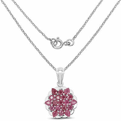 3.02CTW Genuine Ruby .925 Sterling Silver Pendant