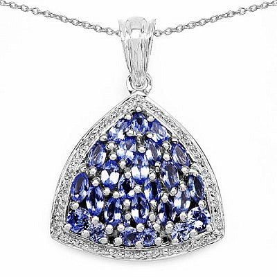 1.77CTW Genuine Tanzanite .925 Sterling Silver Pendant