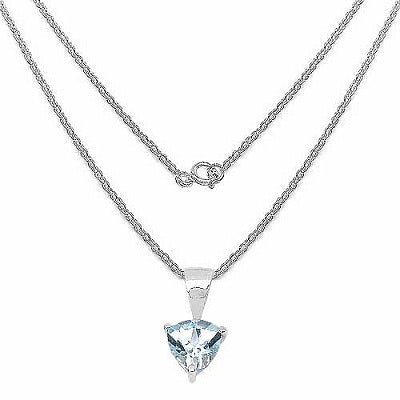 0.80CTW Genuine Blue Topaz .925 Sterling Silver Pendant