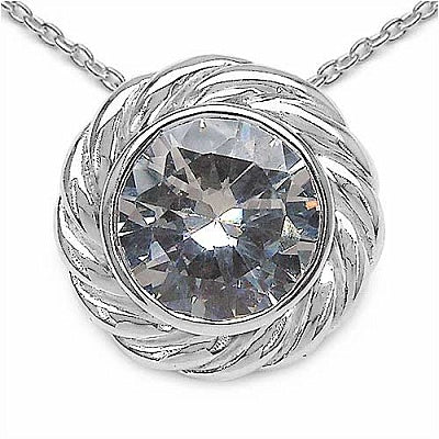 6.21CTW White Cubic Zircon .925 Sterling Silver Pendant