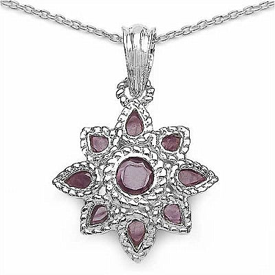 2.90CTW Genuine Ruby .925 Sterling Silver Pendant