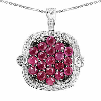 1.52CTW Genuine Ruby .925 Sterling Silver Pendant