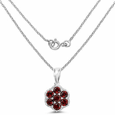 2.45CTW Genuine Garnet .925 Sterling Silver Pendant