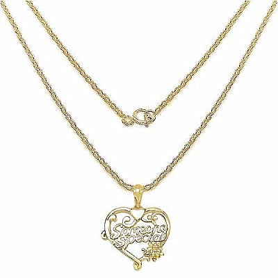 Heart Shape Someone Special .925 Sterling Silver Gold Plating Heart Shape Pendant